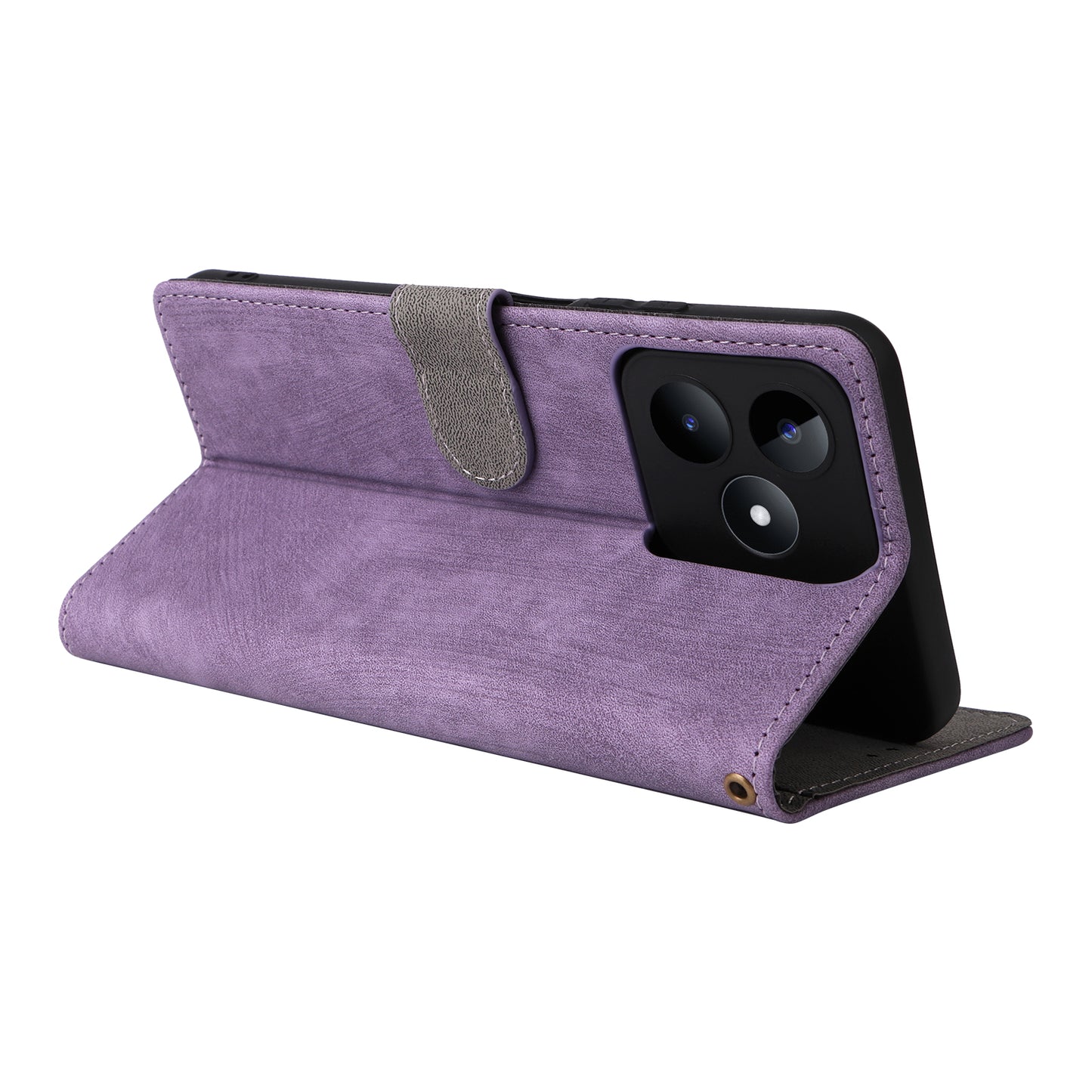 Uniqkart for Realme C53 4G / Narzo N53 4G RFID Blocking Wallet Phone Cover Anti-drop Leather Stand Case - Purple