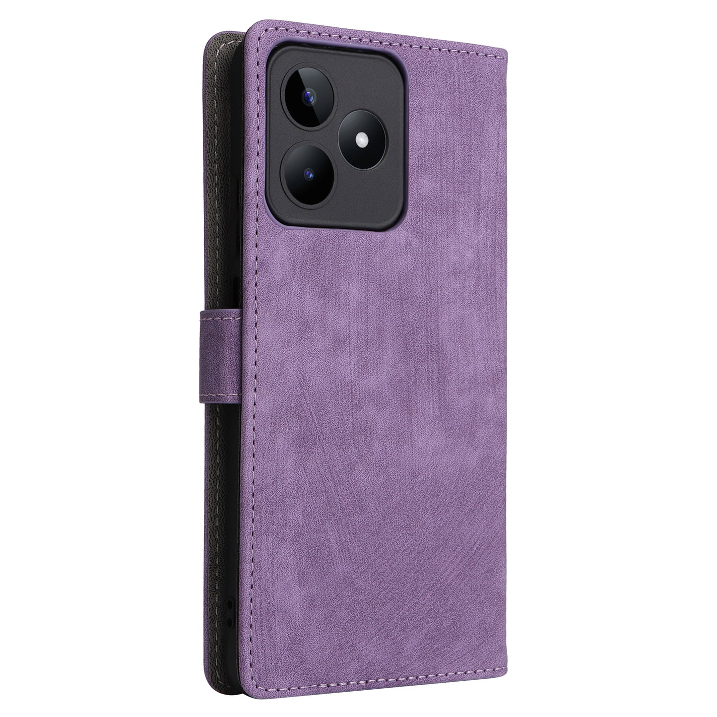 Uniqkart for Realme C53 4G / Narzo N53 4G RFID Blocking Wallet Phone Cover Anti-drop Leather Stand Case - Purple