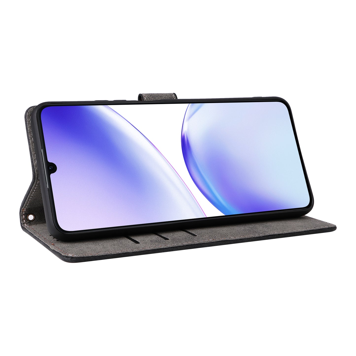 Uniqkart for Realme C53 4G / Narzo N53 4G RFID Blocking Wallet Phone Cover Anti-drop Leather Stand Case - Black