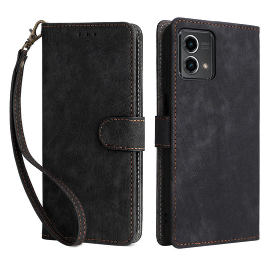 Uniqkart for Motorola Moto G Stylus (2023) Drop-proof Phone Cover RFID Blocking Wallet Stand Leather Case - Black