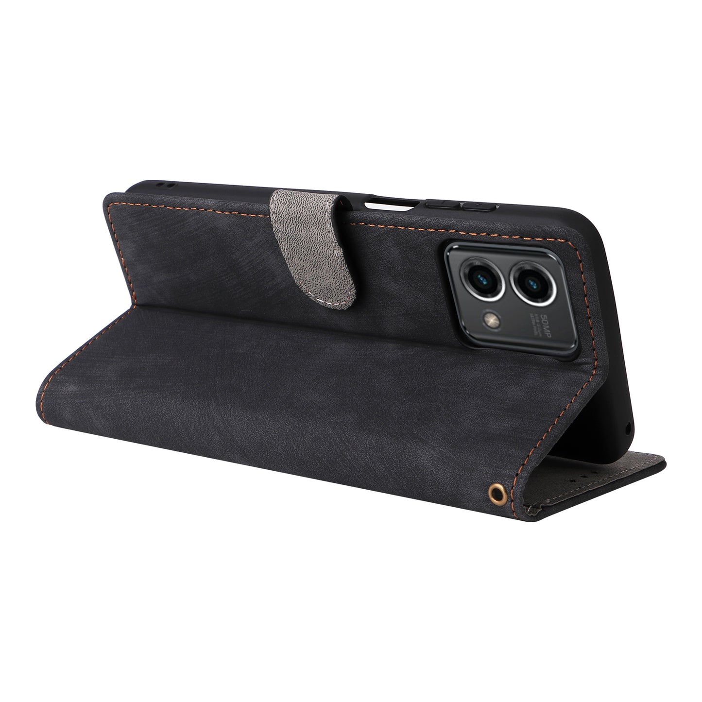 Uniqkart for Motorola Moto G Stylus (2023) Drop-proof Phone Cover RFID Blocking Wallet Stand Leather Case - Black