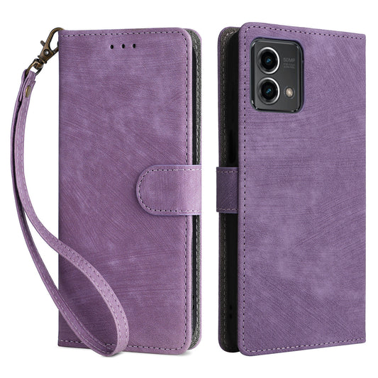 Uniqkart for Motorola Moto G Stylus (2023) Drop-proof Phone Cover RFID Blocking Wallet Stand Leather Case - Purple