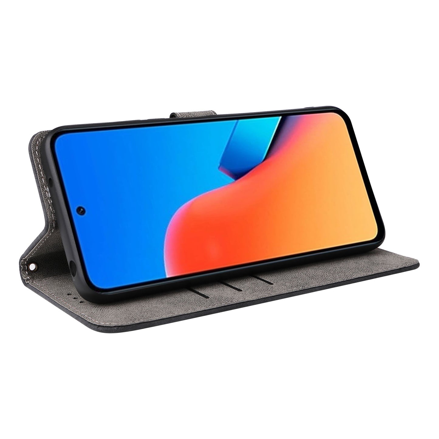 Uniqkart for Xiaomi Redmi 12 4G RFID Blocking Wallet Stand Cover Anti-drop Leather Phone Case - Black