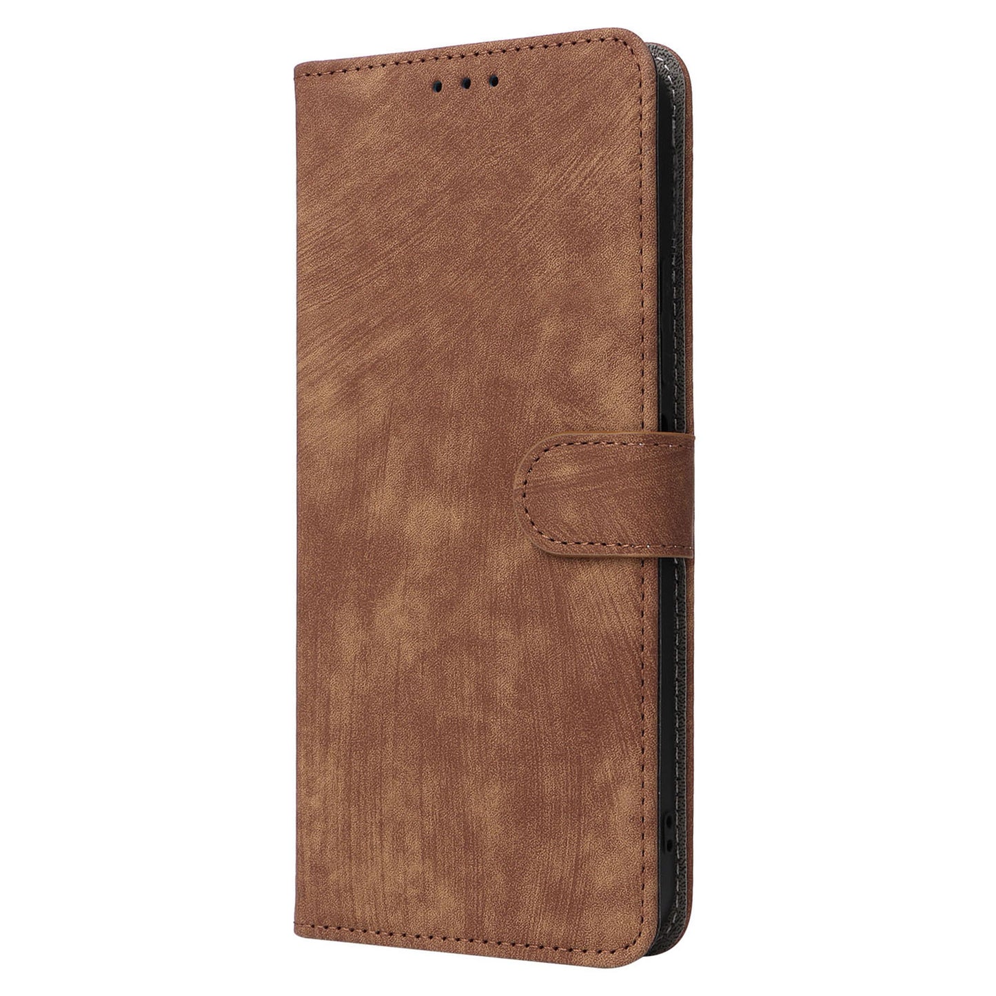 Uniqkart for Xiaomi Redmi 12 4G RFID Blocking Wallet Stand Cover Anti-drop Leather Phone Case - Brown
