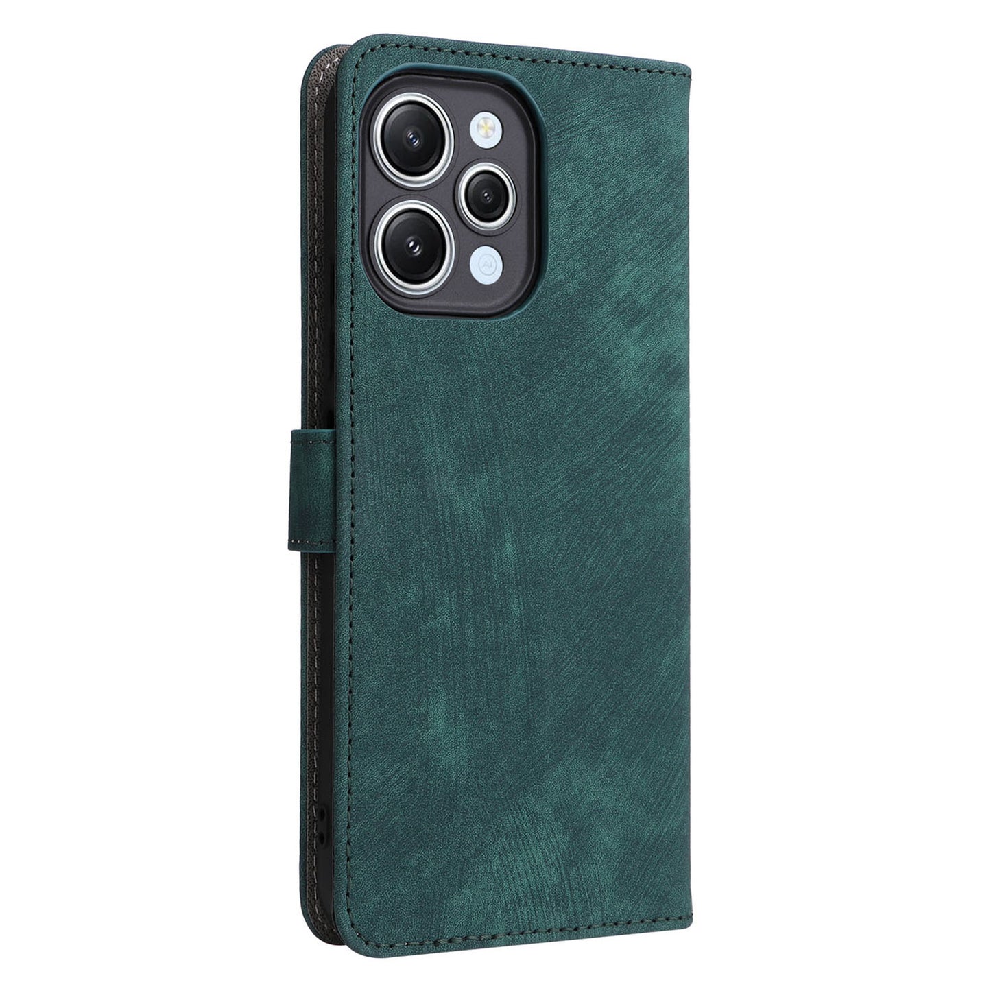 Uniqkart for Xiaomi Redmi 12 4G RFID Blocking Wallet Stand Cover Anti-drop Leather Phone Case - Green