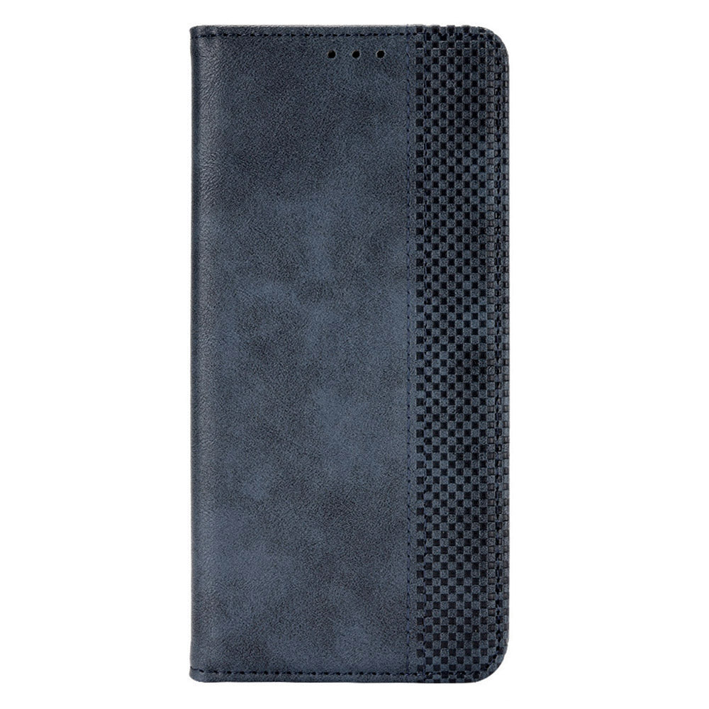 Retro Phone Case for Oukitel C33 , PU Leather Stand Wallet Phone Cover - Blue