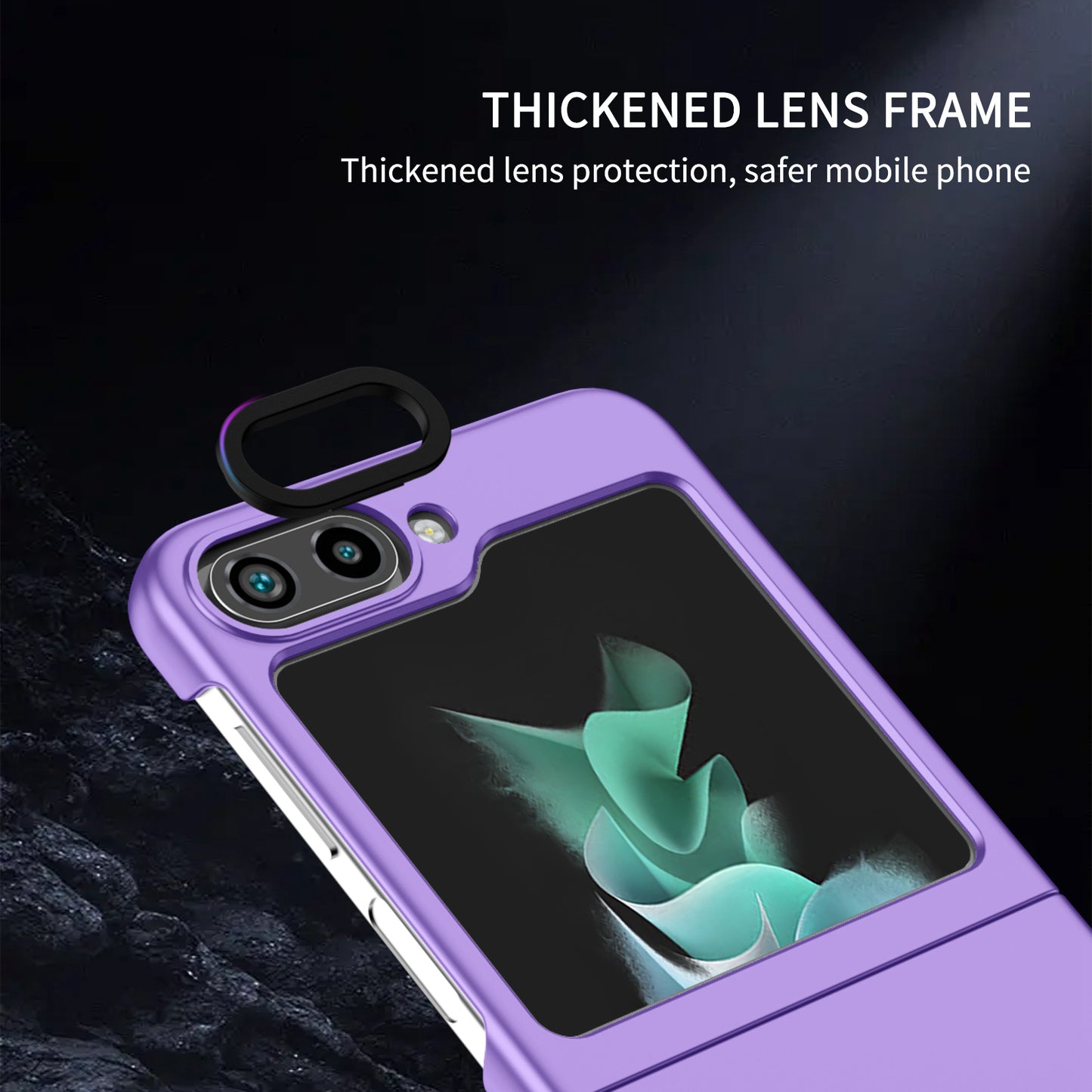 Uniqkart for Samsung Galaxy Z Flip5 5G Phone Case Shockproof Hard PC Cover with Kickstand - Purple