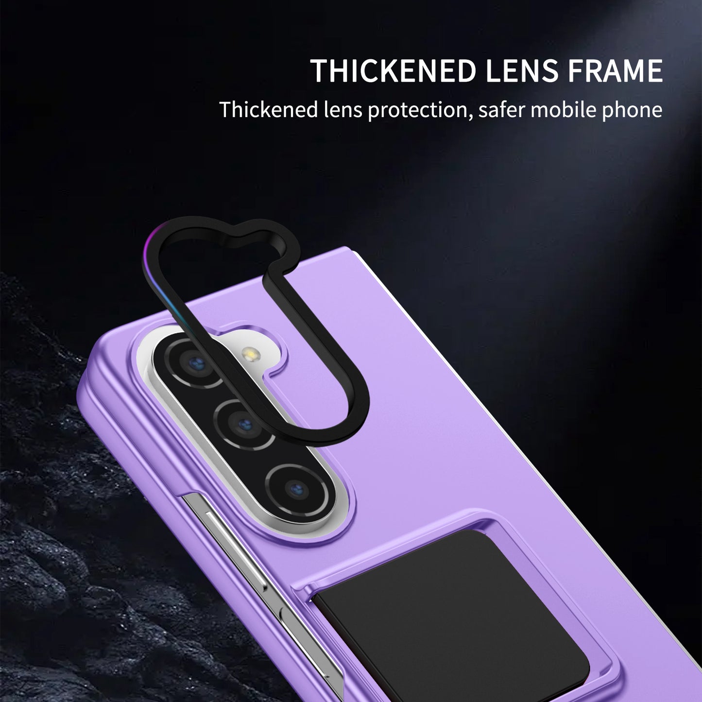 Uniqkart for Samsung Galaxy Z Fold5 5G Kickstand Phone Case Drop-proof Hard PC Cover - Purple