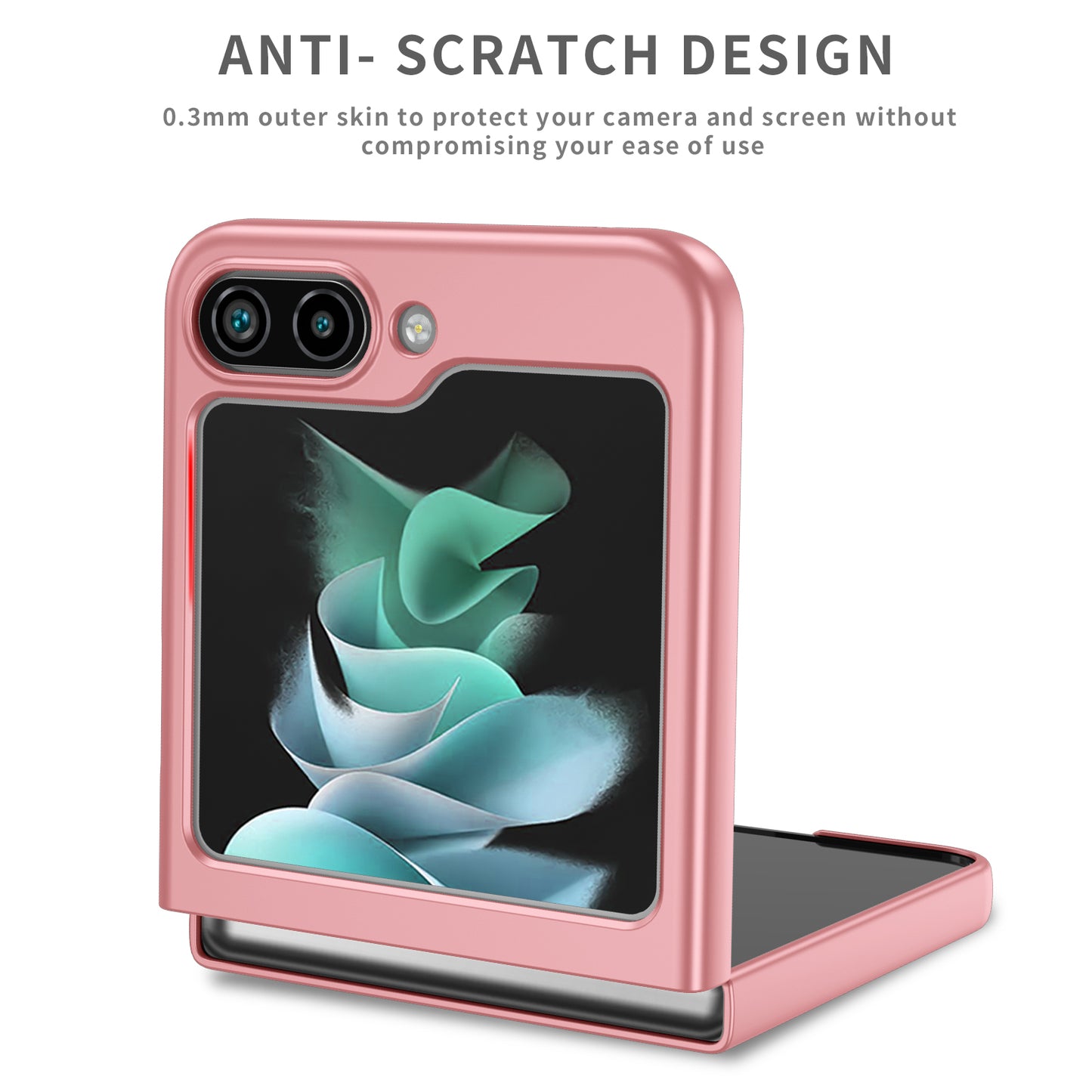 Uniqkart for Samsung Galaxy Z Flip5 5G Shockproof Hard PC Cover Folding Phone Protective Case - Pink