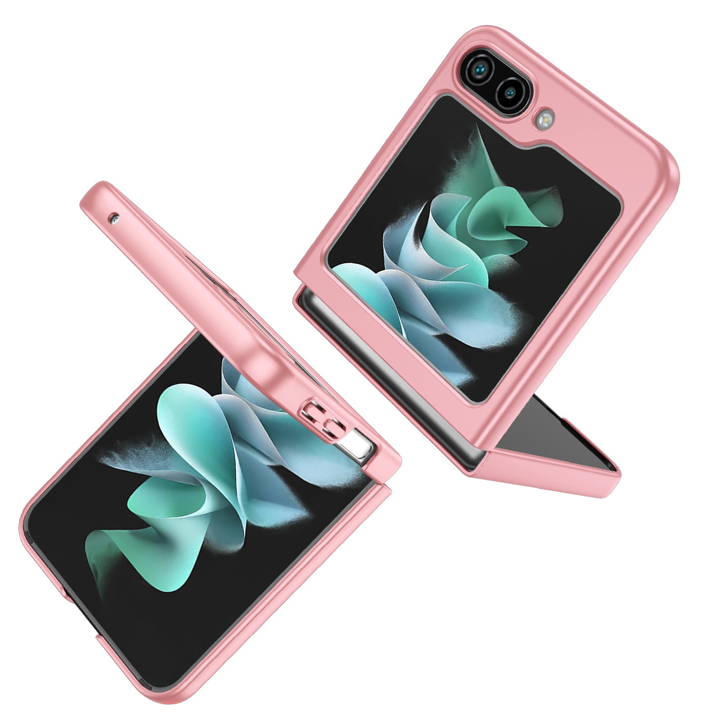 Uniqkart for Samsung Galaxy Z Flip5 5G Shockproof Hard PC Cover Folding Phone Protective Case - Pink