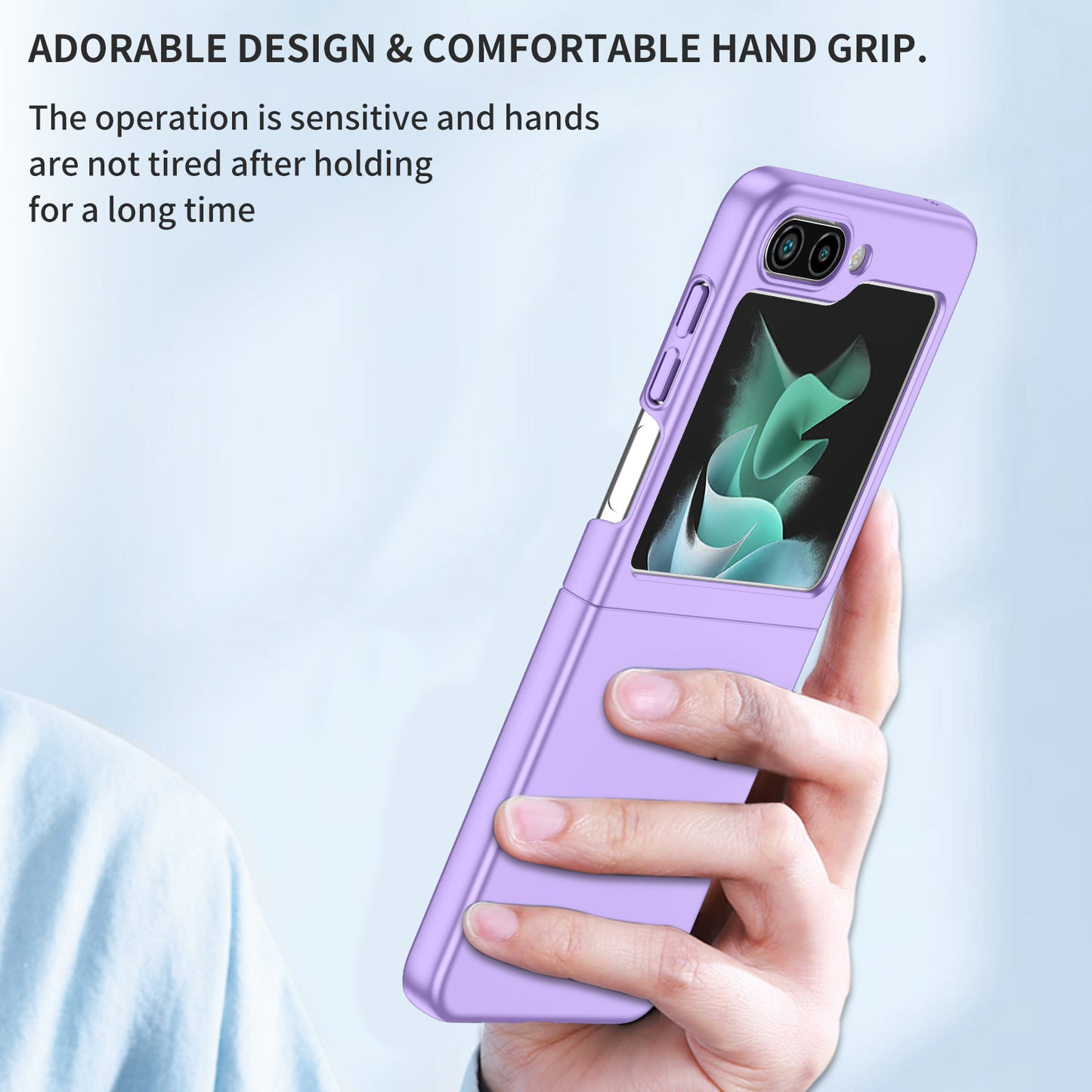 Uniqkart for Samsung Galaxy Z Flip5 5G Shockproof Hard PC Cover Folding Phone Protective Case - Purple
