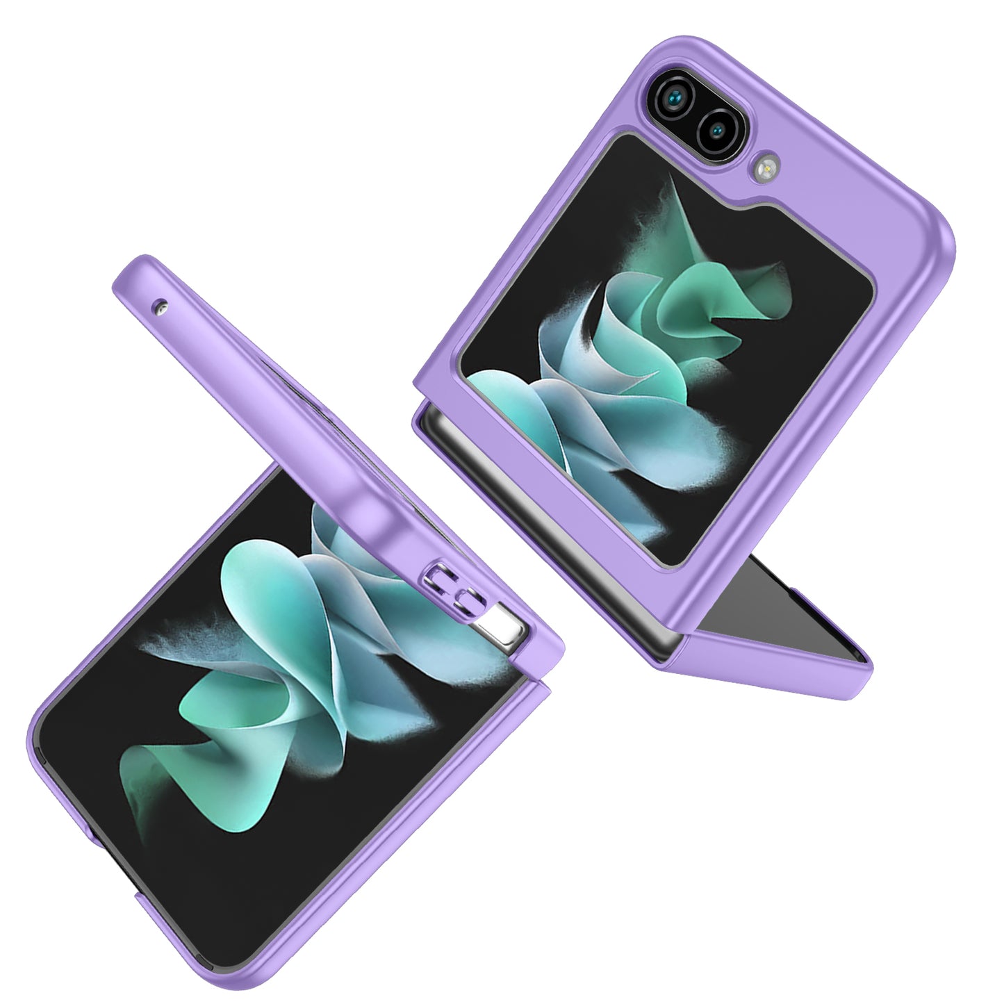 Uniqkart for Samsung Galaxy Z Flip5 5G Shockproof Hard PC Cover Folding Phone Protective Case - Purple