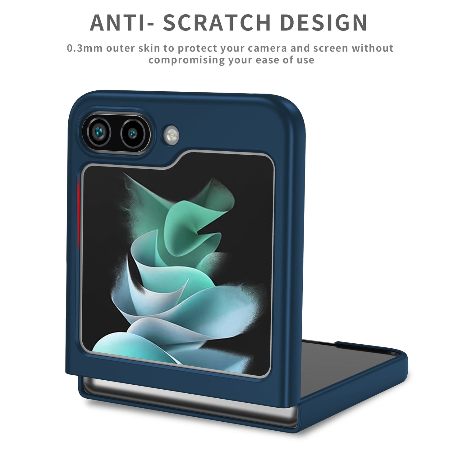 Uniqkart for Samsung Galaxy Z Flip5 5G Shockproof Hard PC Cover Folding Phone Protective Case - Blue