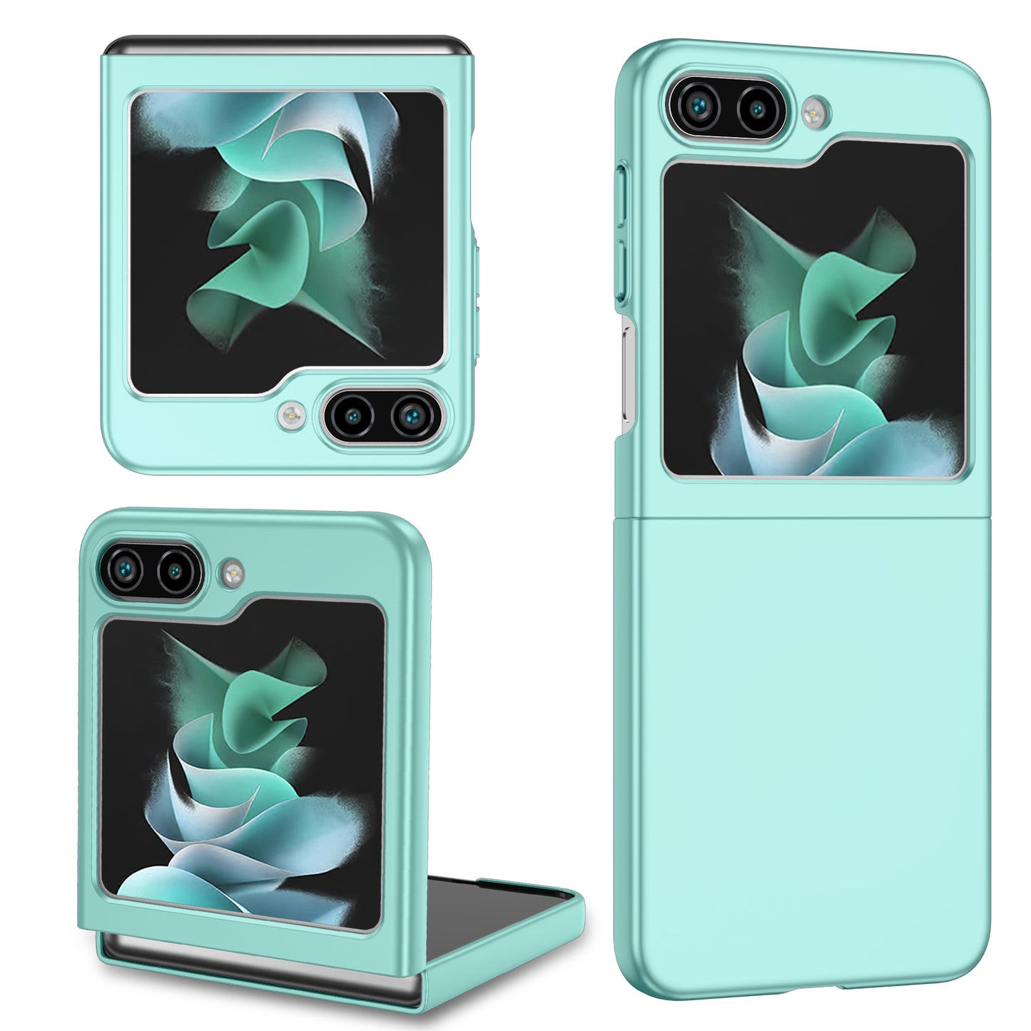 Uniqkart for Samsung Galaxy Z Flip5 5G Shockproof Hard PC Cover Folding Phone Protective Case - Green