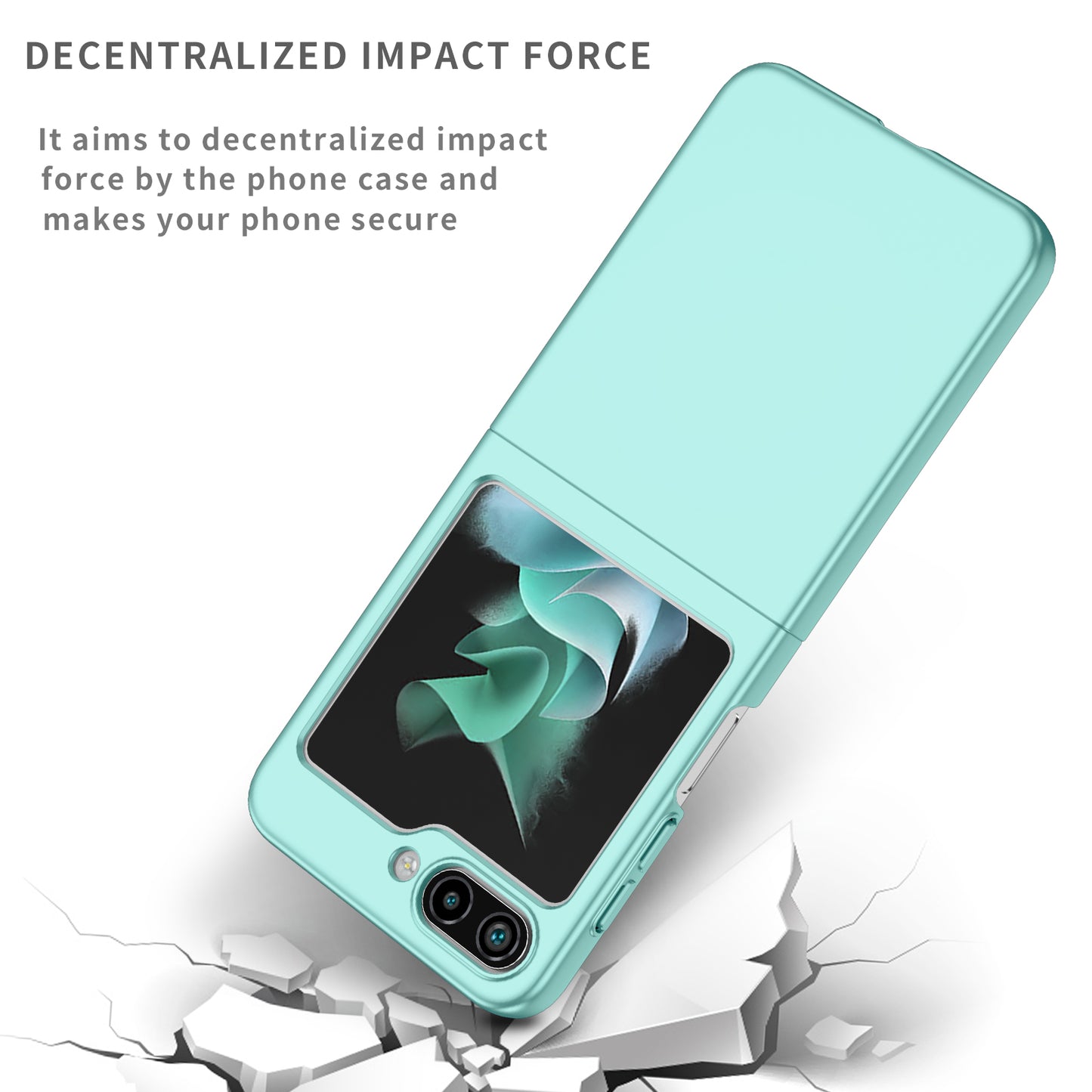 Uniqkart for Samsung Galaxy Z Flip5 5G Shockproof Hard PC Cover Folding Phone Protective Case - Green