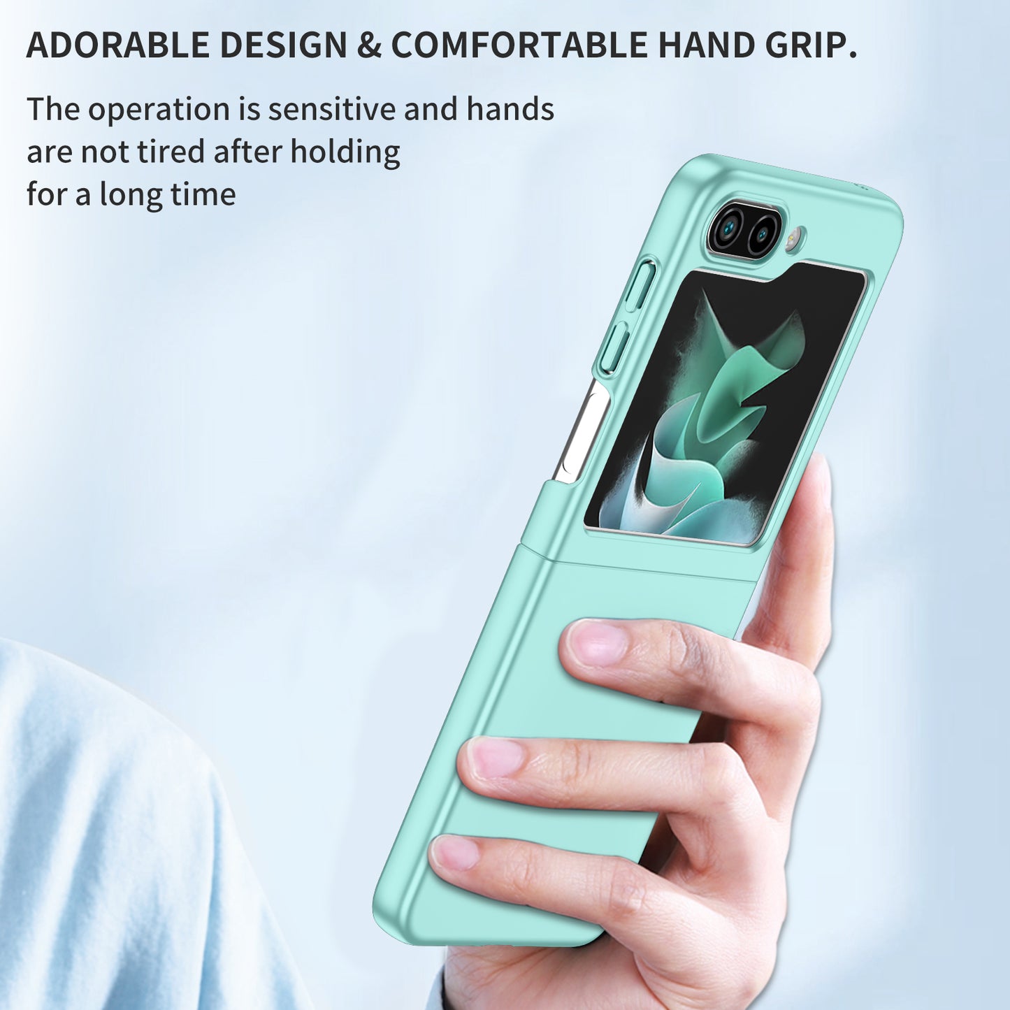 Uniqkart for Samsung Galaxy Z Flip5 5G Shockproof Hard PC Cover Folding Phone Protective Case - Green