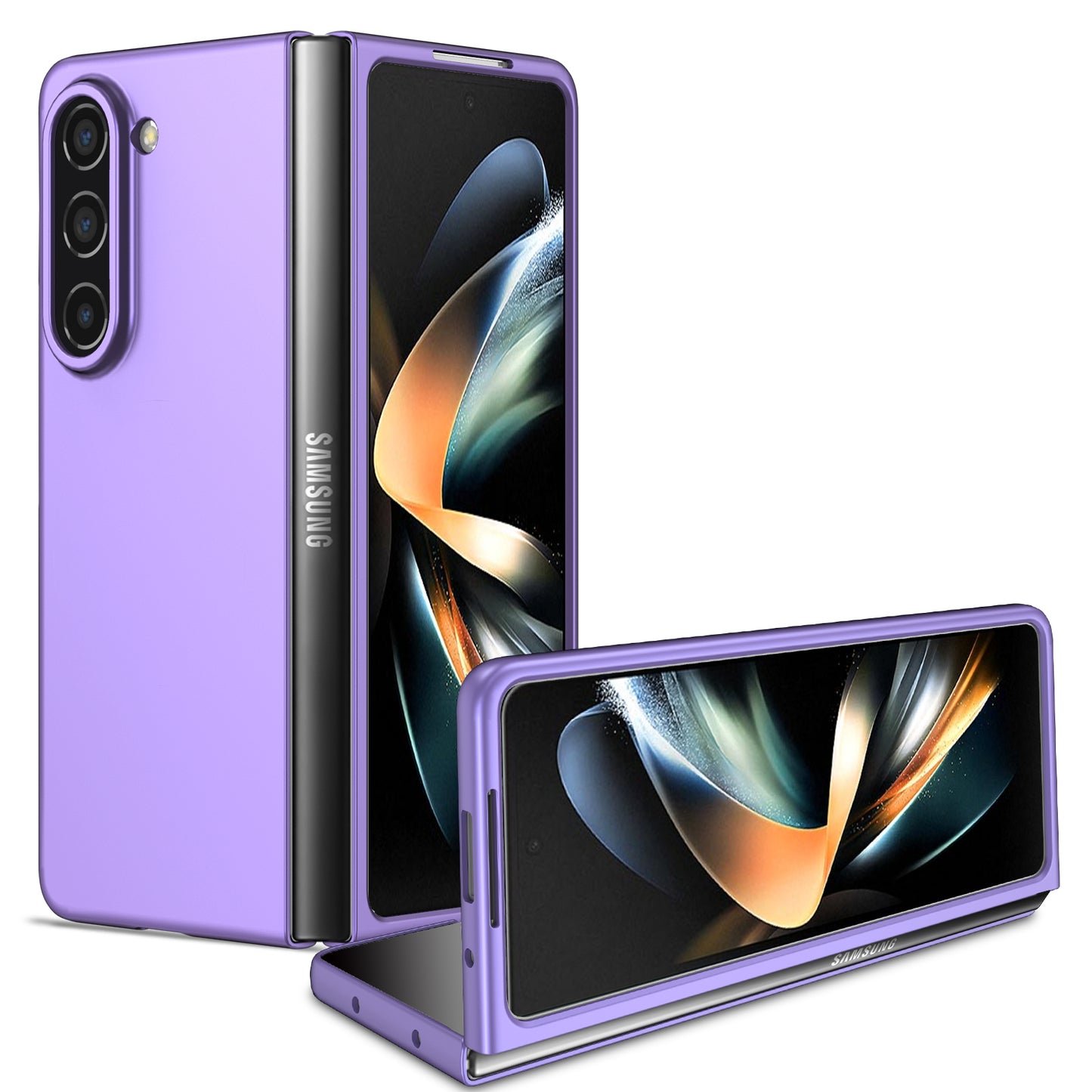 Uniqkart for Samsung Galaxy Z Fold5 5G Hard PC Anti-drop Cover Folding Phone Protective Case - Purple