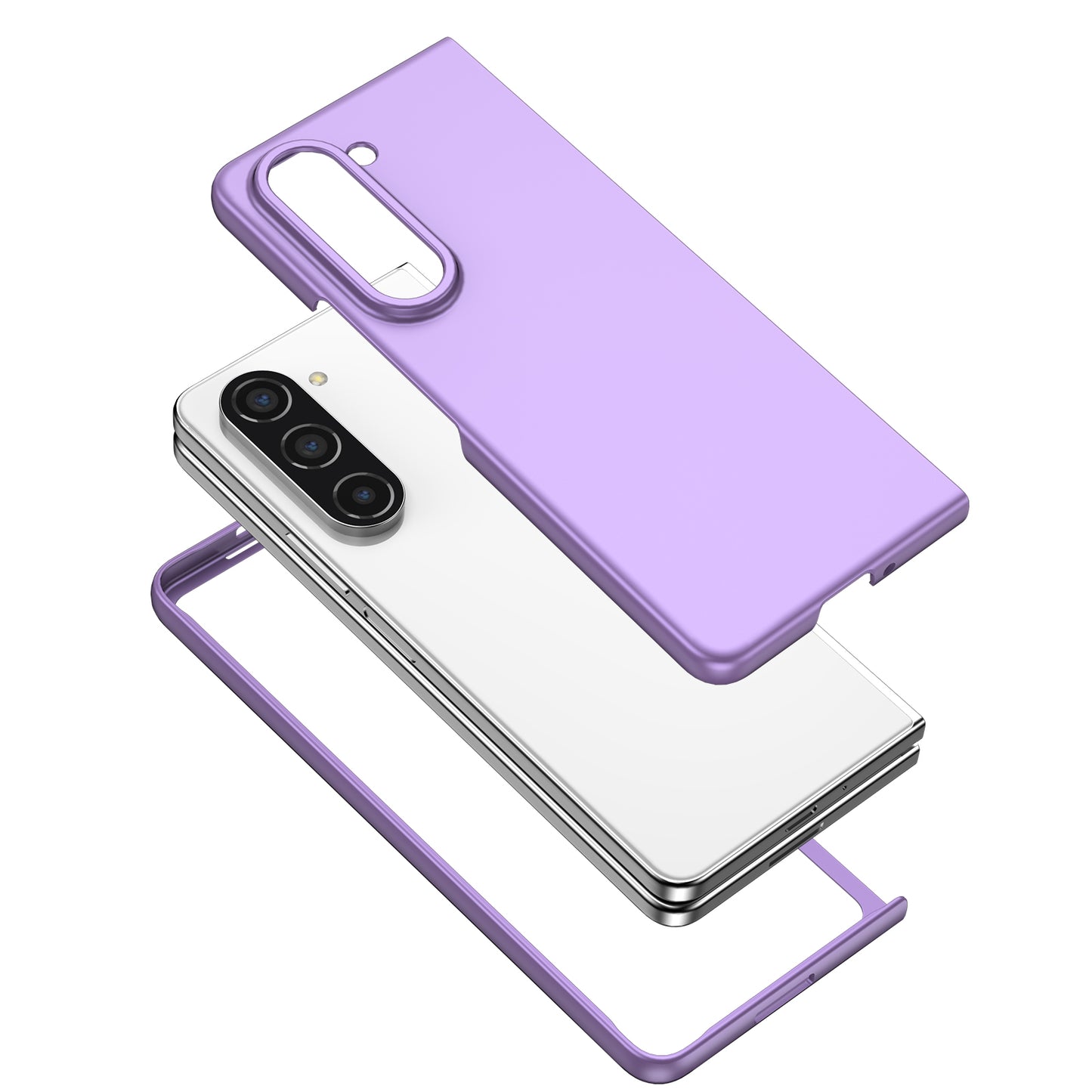 Uniqkart for Samsung Galaxy Z Fold5 5G Hard PC Anti-drop Cover Folding Phone Protective Case - Purple