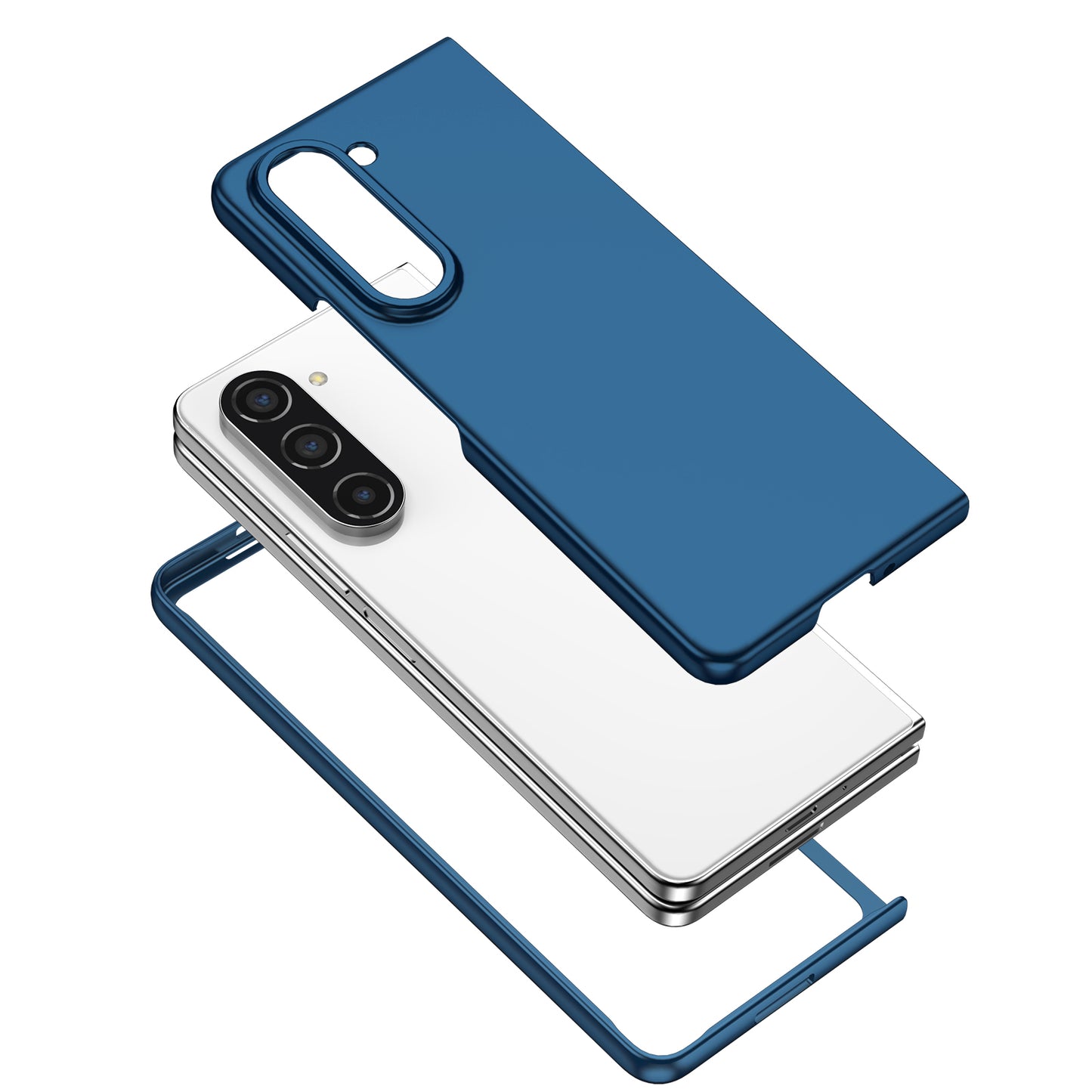 Uniqkart for Samsung Galaxy Z Fold5 5G Hard PC Anti-drop Cover Folding Phone Protective Case - Blue
