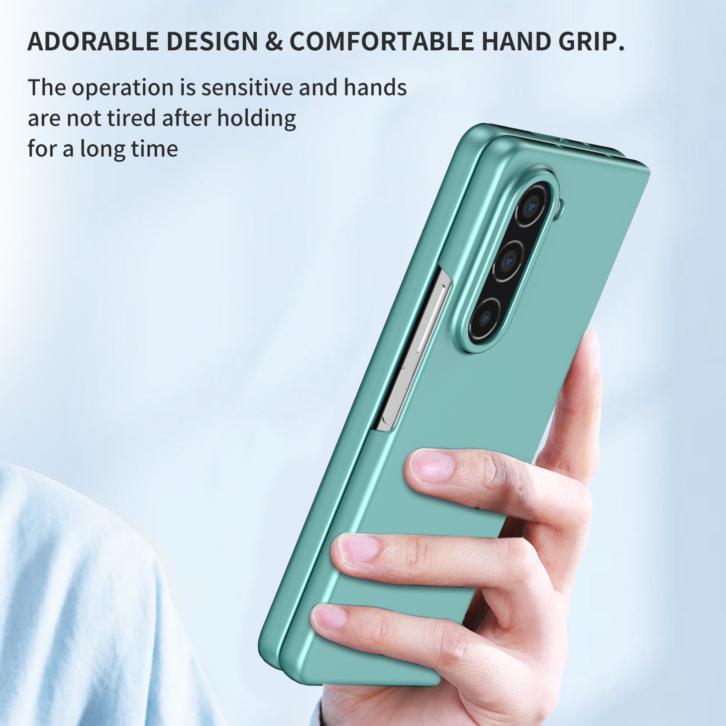 Uniqkart for Samsung Galaxy Z Fold5 5G Hard PC Anti-drop Cover Folding Phone Protective Case - Green