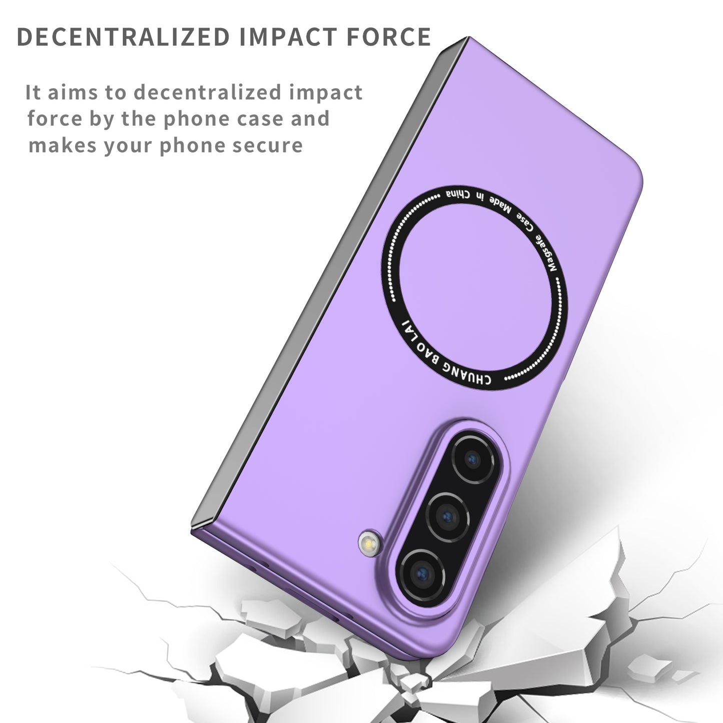 Uniqkart for Samsung Galaxy Z Fold5 5G Hard PC Phone Case Magnetic Cover Compatible with MagSafe - Purple