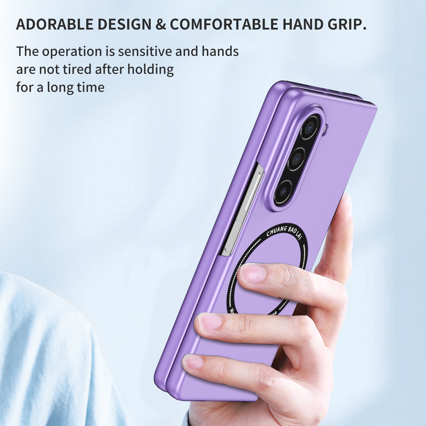 Uniqkart for Samsung Galaxy Z Fold5 5G Hard PC Phone Case Magnetic Cover Compatible with MagSafe - Purple