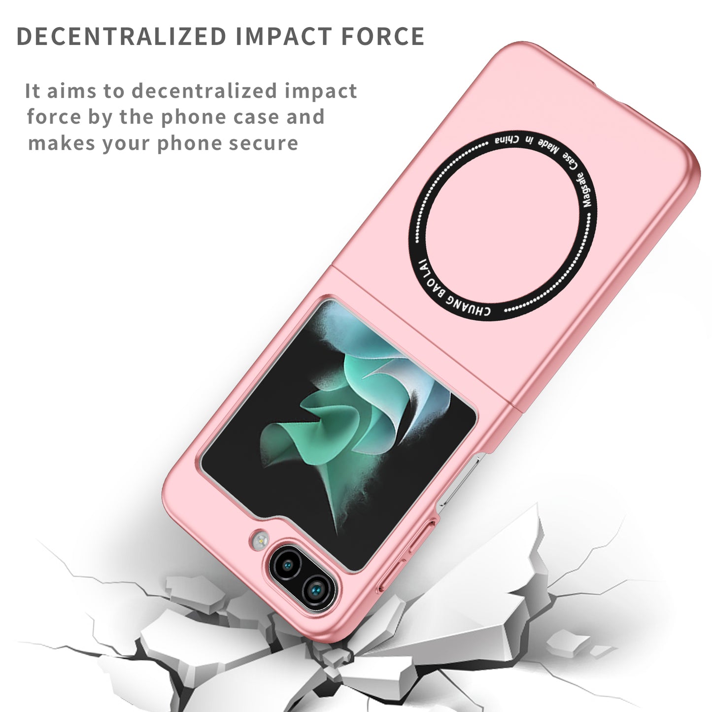 Uniqkart for Samsung Galaxy Z Flip5 5G Magnetic Phone Case Compatible with MagSafe Hard PC Back Cover - Pink