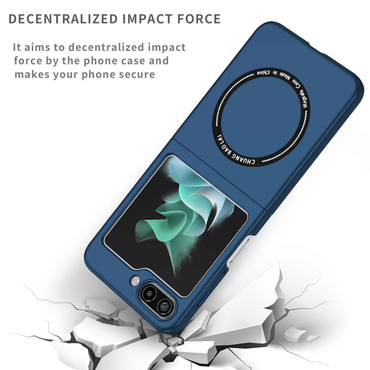 Uniqkart for Samsung Galaxy Z Flip5 5G Magnetic Phone Case Compatible with MagSafe Hard PC Back Cover - Sapphire