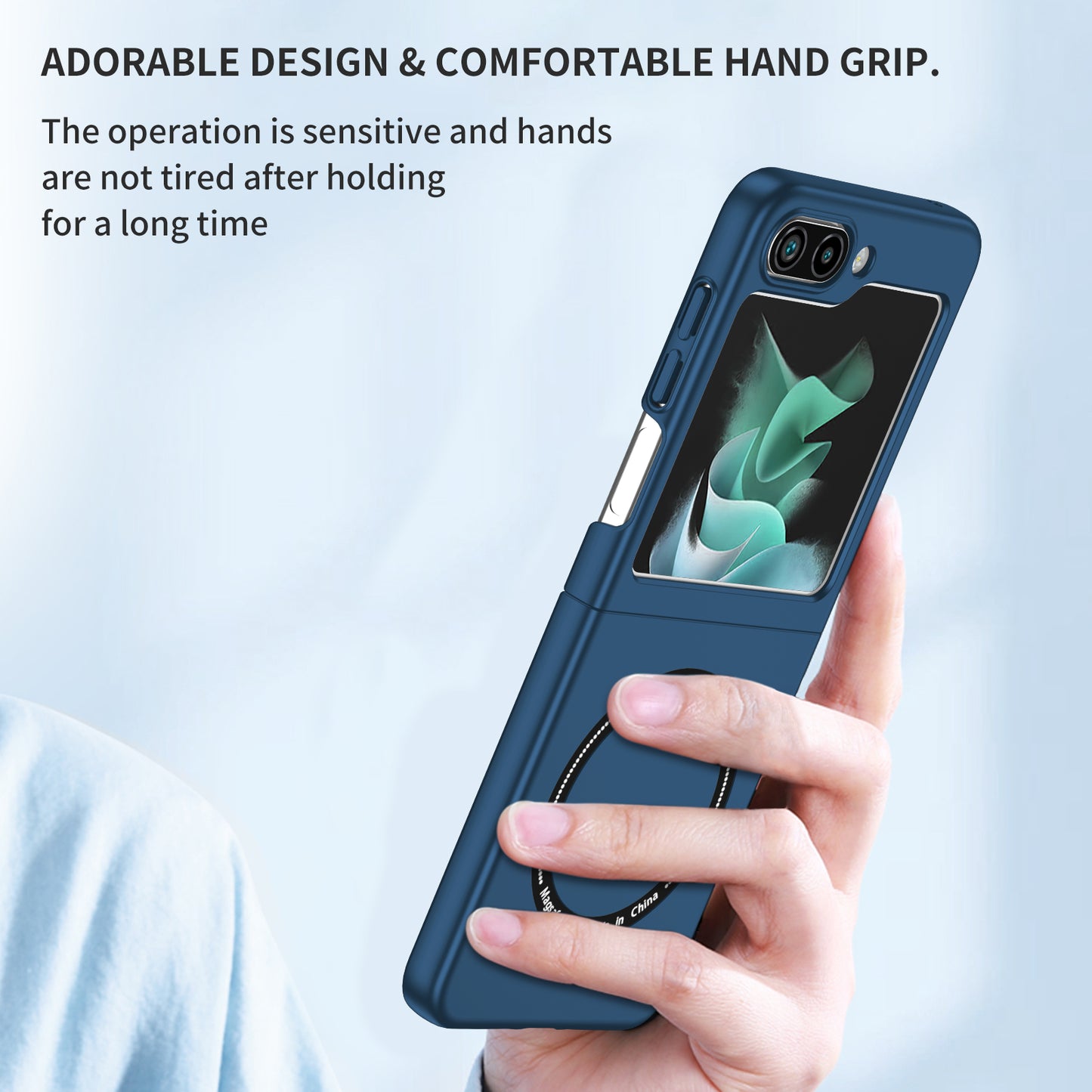 Uniqkart for Samsung Galaxy Z Flip5 5G Magnetic Phone Case Compatible with MagSafe Hard PC Back Cover - Sapphire