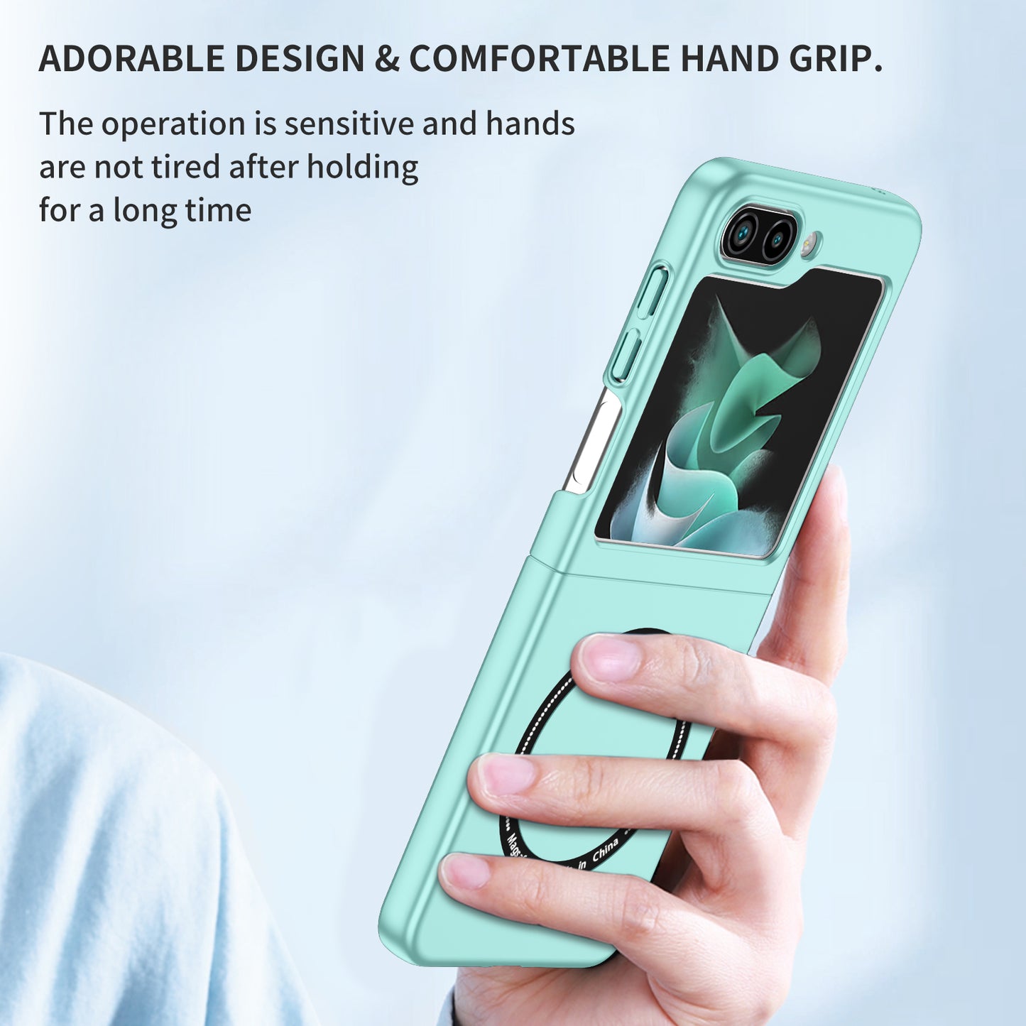 Uniqkart for Samsung Galaxy Z Flip5 5G Magnetic Phone Case Compatible with MagSafe Hard PC Back Cover - Light Green