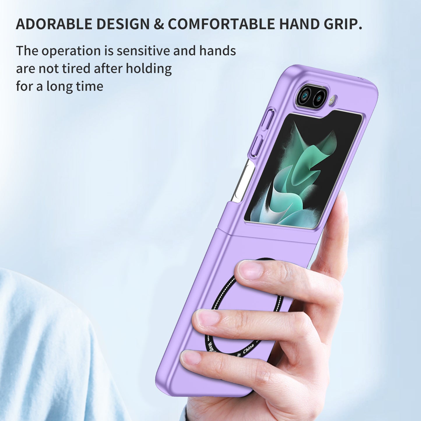 Uniqkart for Samsung Galaxy Z Flip5 5G Magnetic Phone Case Compatible with MagSafe Hard PC Back Cover - Purple