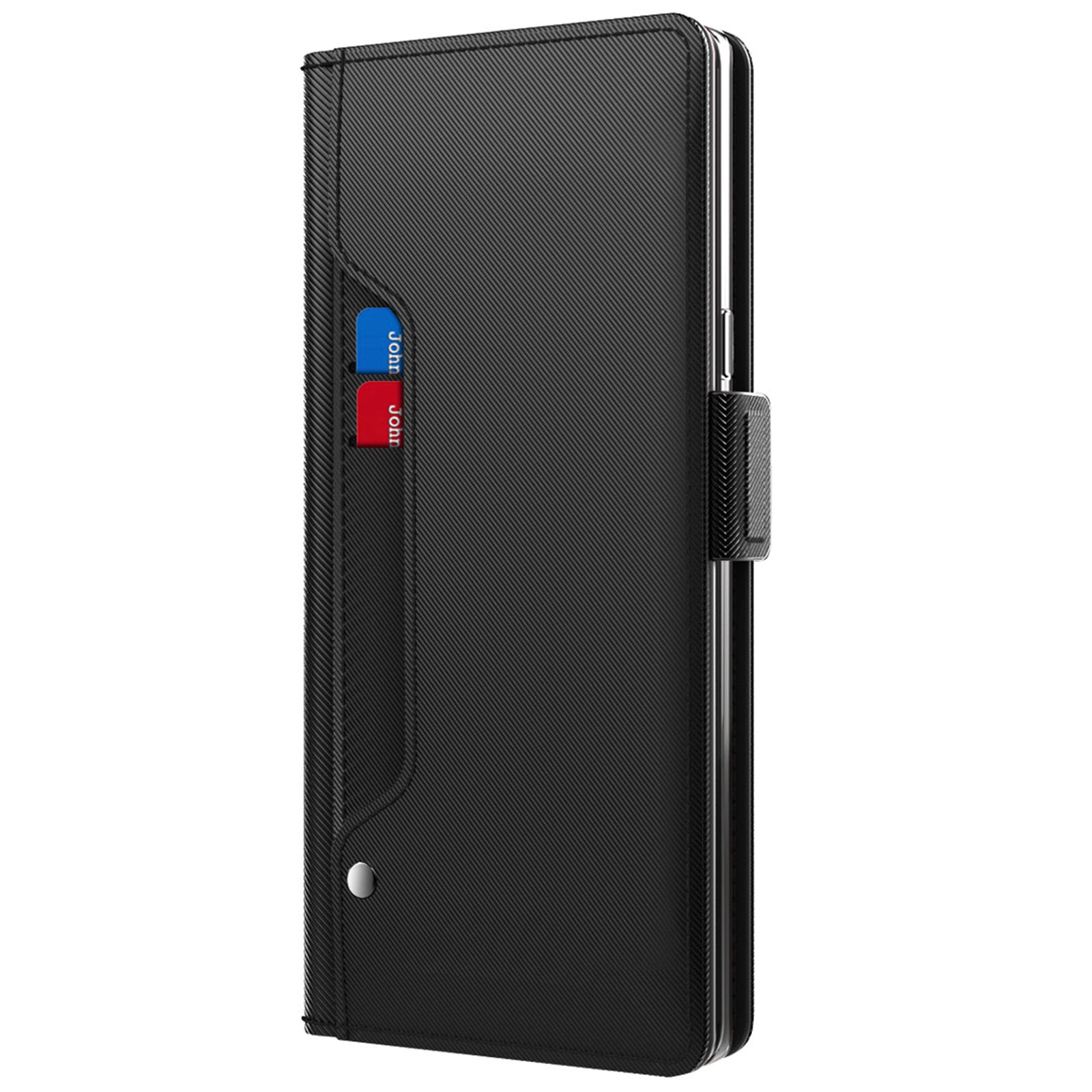 TPU + PU Leather Stand Case for vivo S17e 5G , Mirror Design Card Holder Cell Phone Cover - Black