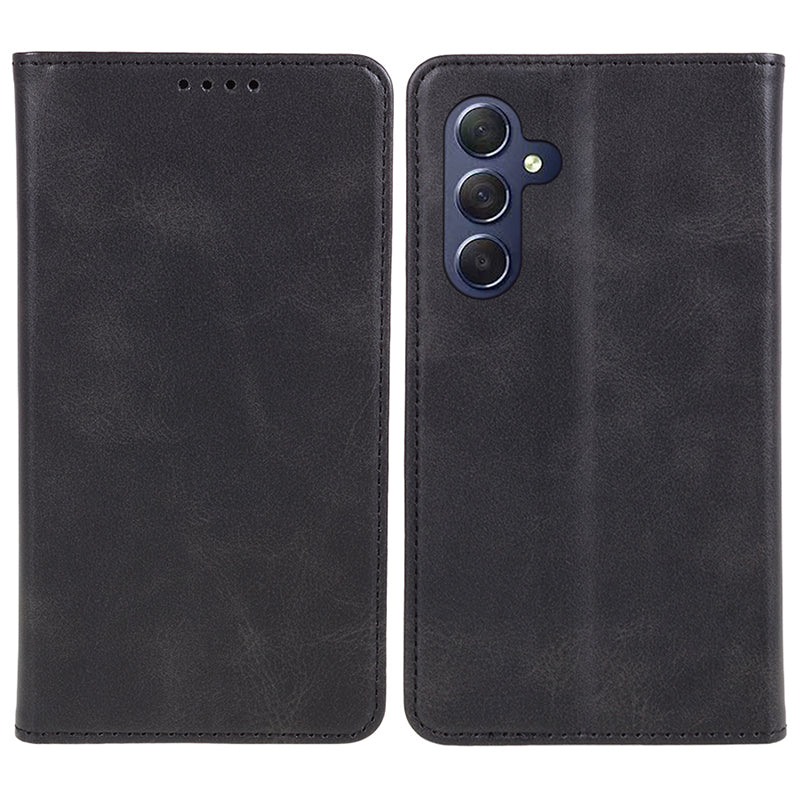 Uniqkart for Samsung Galaxy S23 FE Shockproof PU Leather Cover Flip Stand Wallet Calf Texture Phone Case - Black