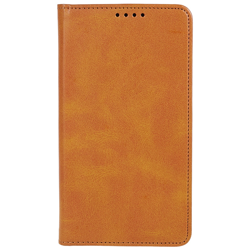 Uniqkart for Samsung Galaxy S23 FE Shockproof PU Leather Cover Flip Stand Wallet Calf Texture Phone Case - Khaki