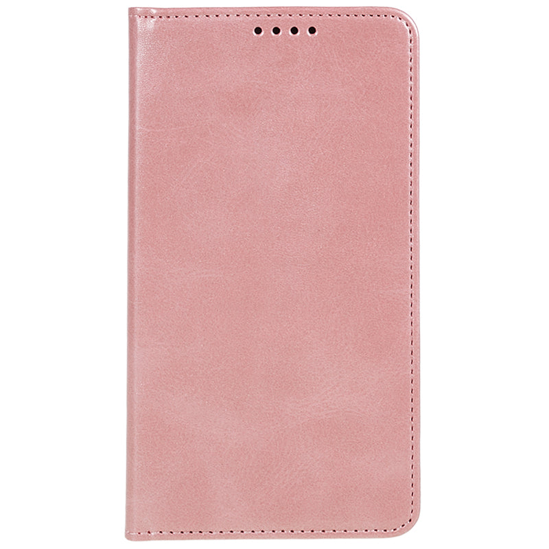 Uniqkart for Samsung Galaxy S23 FE Shockproof PU Leather Cover Flip Stand Wallet Calf Texture Phone Case - Rose Gold