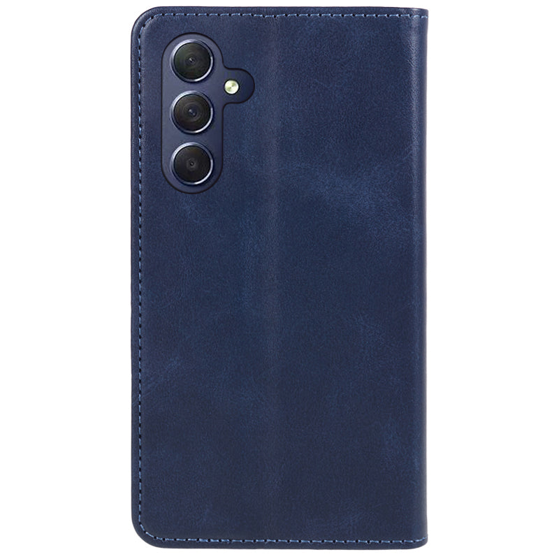 Uniqkart for Samsung Galaxy S23 FE Shockproof PU Leather Cover Flip Stand Wallet Calf Texture Phone Case - Blue