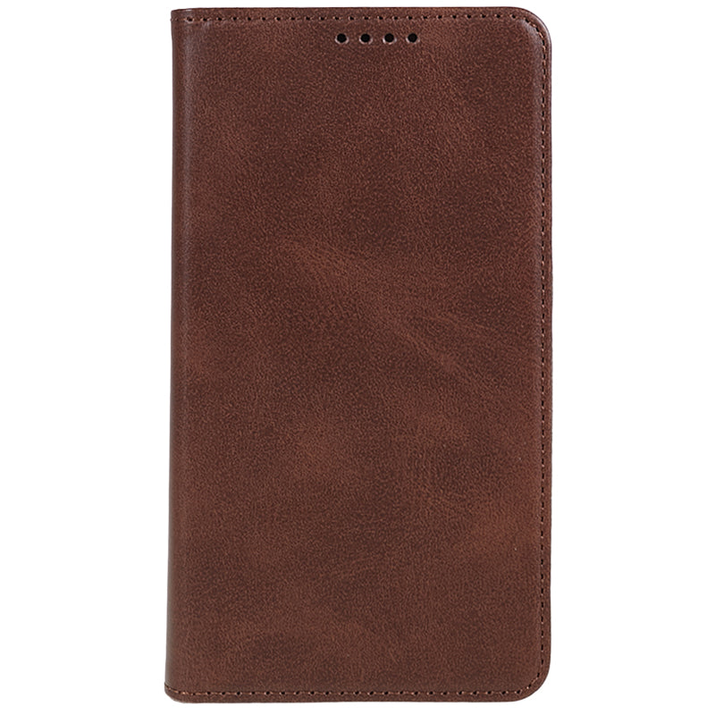 Uniqkart for Samsung Galaxy S23 FE Shockproof PU Leather Cover Flip Stand Wallet Calf Texture Phone Case - Brown
