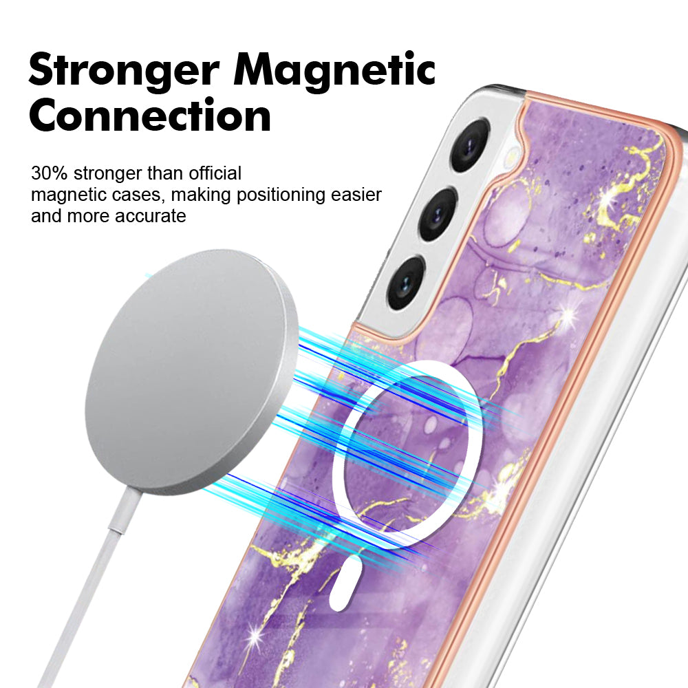 YB IMD Series-19 for Samsung Galaxy S23+ Magnetic IMD Drop-proof Case 2.0mm TPU Phone Cover - Purple