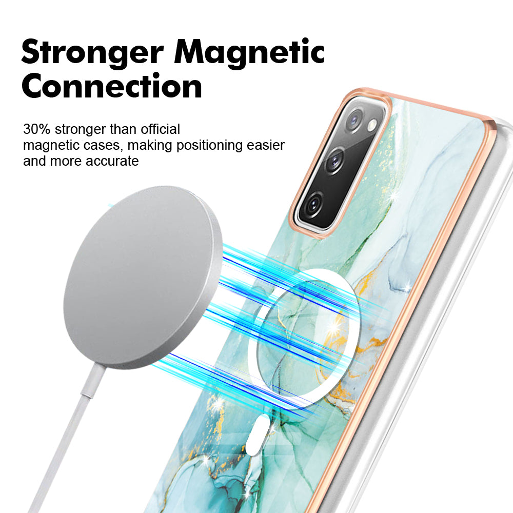 YB IMD Series-19 for Samsung Galaxy S20 FE 4G / S20 FE 5G / S20 Lite / S20 FE 2022 Magnetic IMD Case 2.0mm TPU Phone Cover - Green
