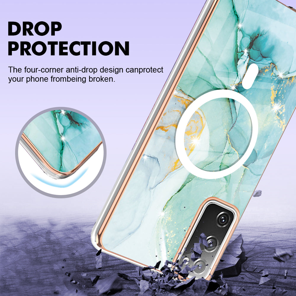 YB IMD Series-19 for Samsung Galaxy S20 FE 4G / S20 FE 5G / S20 Lite / S20 FE 2022 Magnetic IMD Case 2.0mm TPU Phone Cover - Green