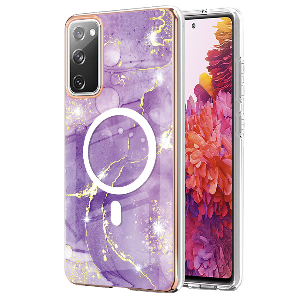 YB IMD Series-19 for Samsung Galaxy S20 FE 4G / S20 FE 5G / S20 Lite / S20 FE 2022 Magnetic IMD Case 2.0mm TPU Phone Cover - Purple