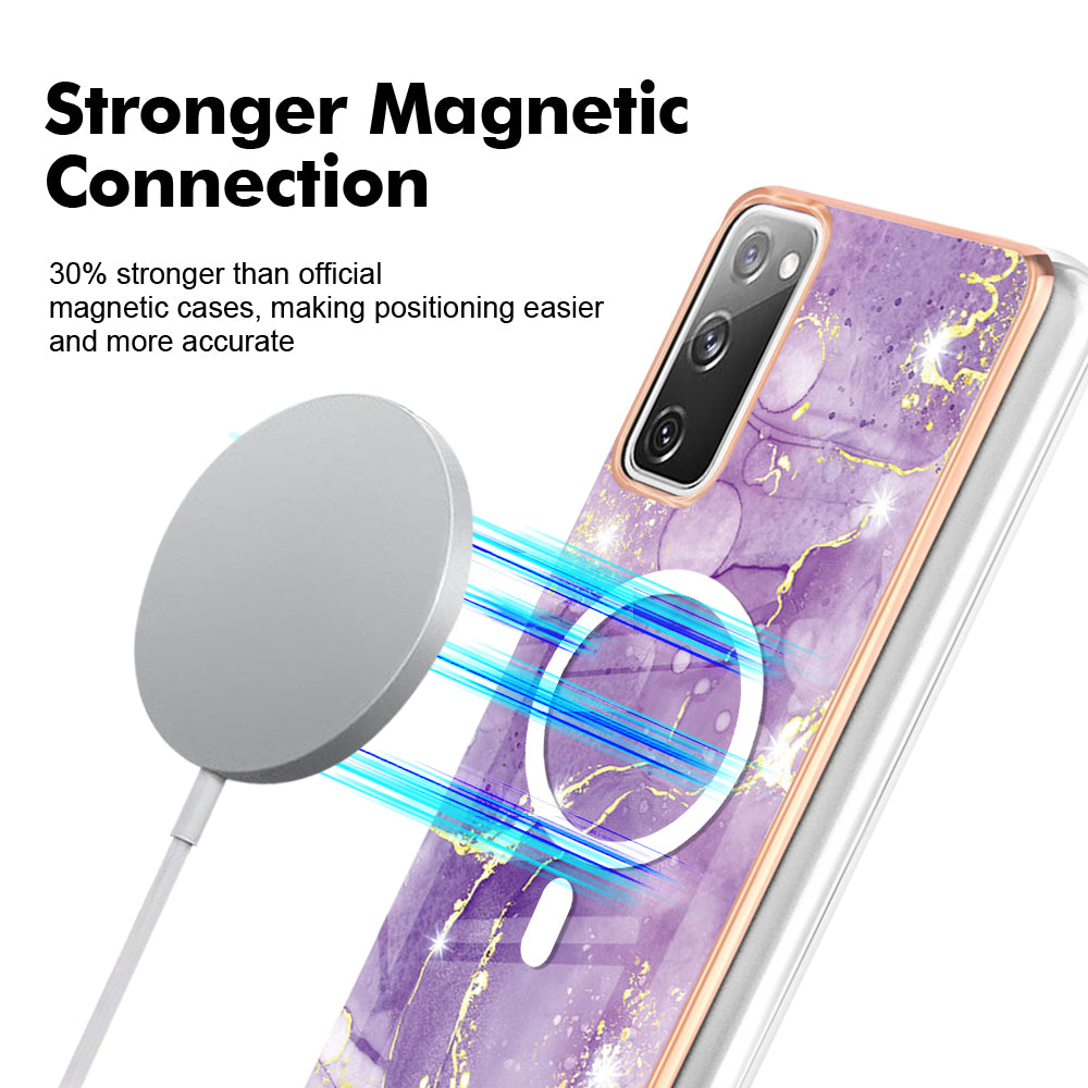 YB IMD Series-19 for Samsung Galaxy S20 FE 4G / S20 FE 5G / S20 Lite / S20 FE 2022 Magnetic IMD Case 2.0mm TPU Phone Cover - Purple