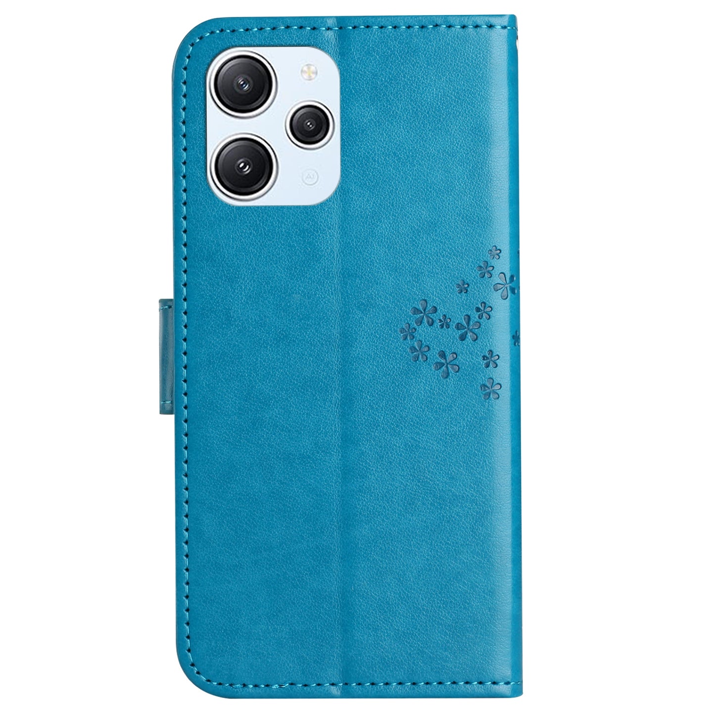 Uniqkart for Xiaomi Redmi 12 4G Owl Tree Imprinted Wallet Case PU Leather Stand Phone Cover - Blue