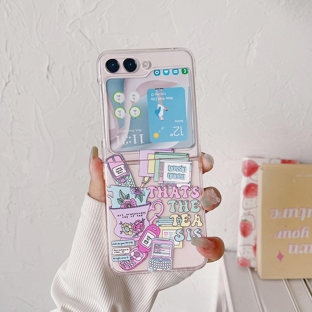 Hard PC Phone Case for Samsung Galaxy Z Flip5 5G , Pattern Printing Protective Phone Cover - Z77