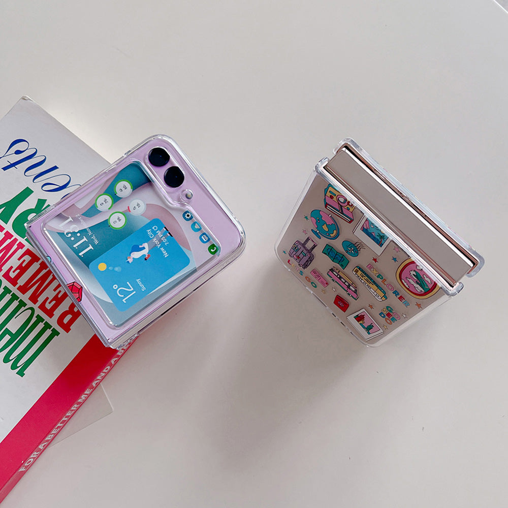 Hard PC Phone Case for Samsung Galaxy Z Flip5 5G , Pattern Printing Protective Phone Cover - Z77