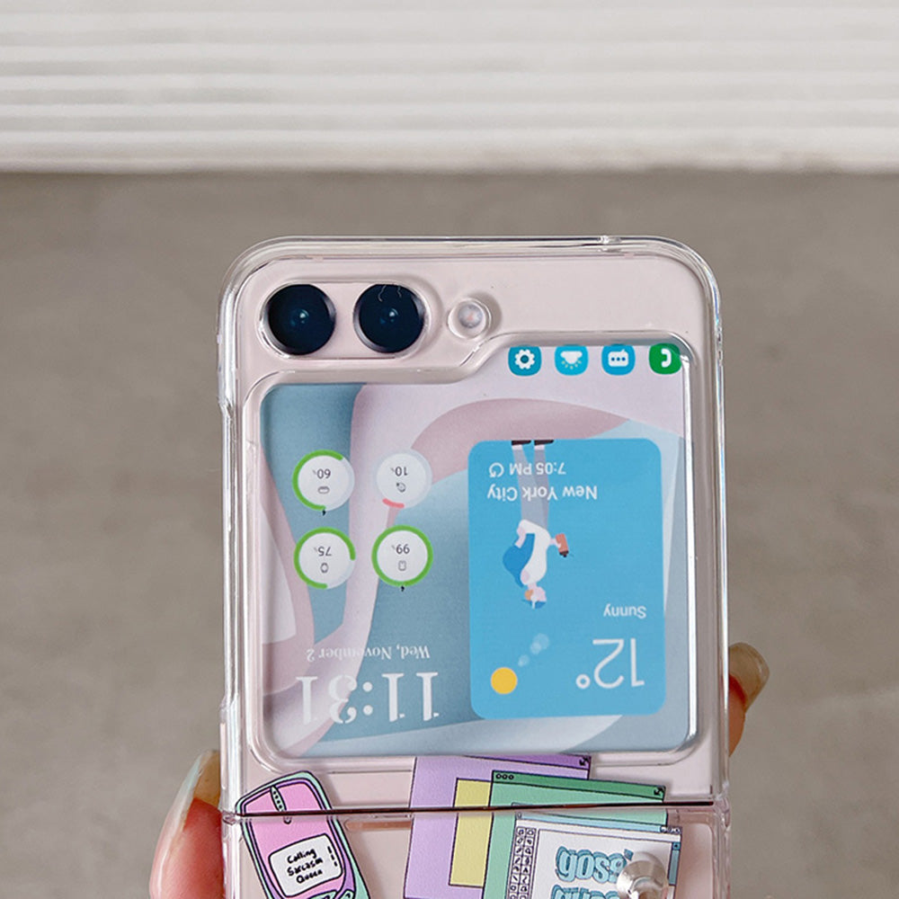 Hard PC Phone Case for Samsung Galaxy Z Flip5 5G , Pattern Printing Protective Phone Cover - Z77