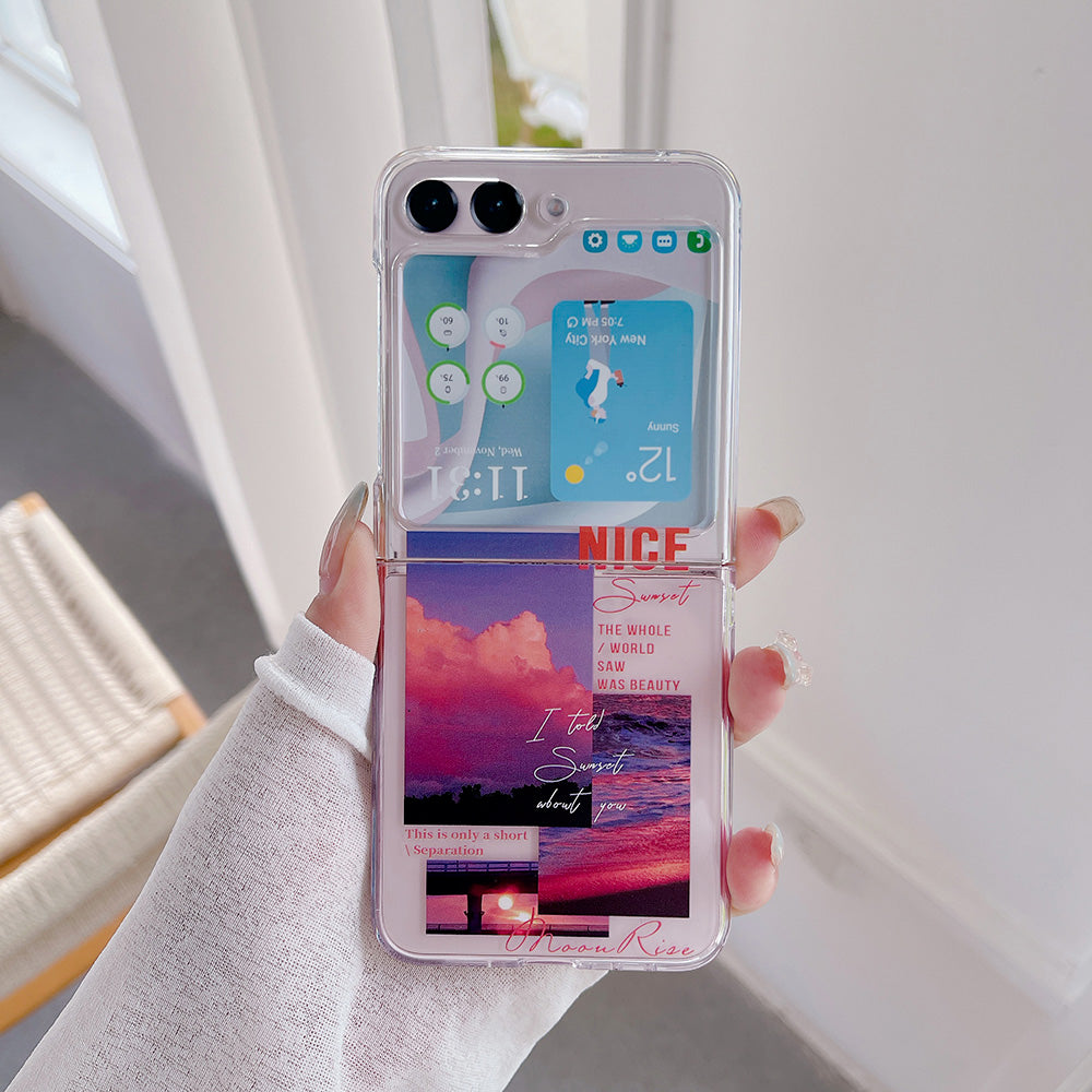Hard PC Phone Case for Samsung Galaxy Z Flip5 5G , Pattern Printing Protective Phone Cover - Z99