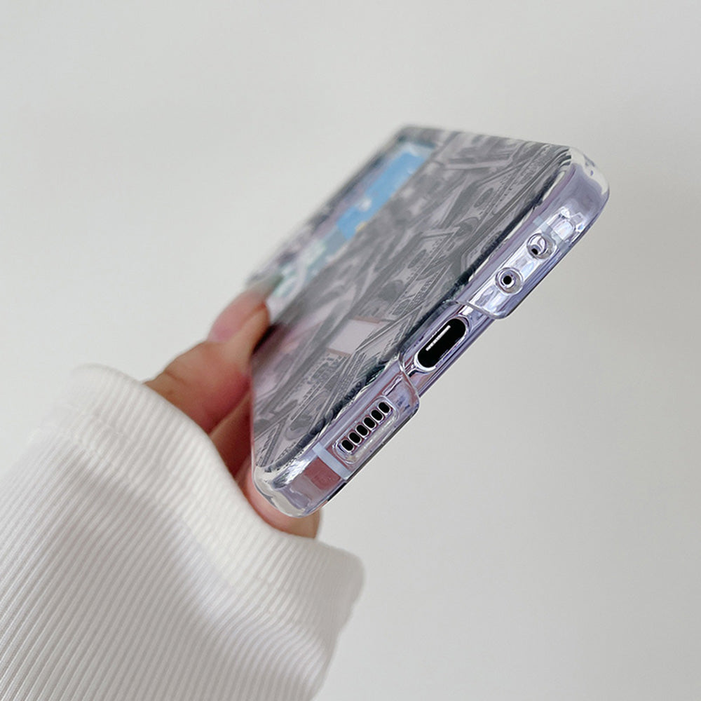Pattern Printing Phone Case for Samsung Galaxy Z Flip5 5G , Anti-scratch PC Phone Cover - Z42