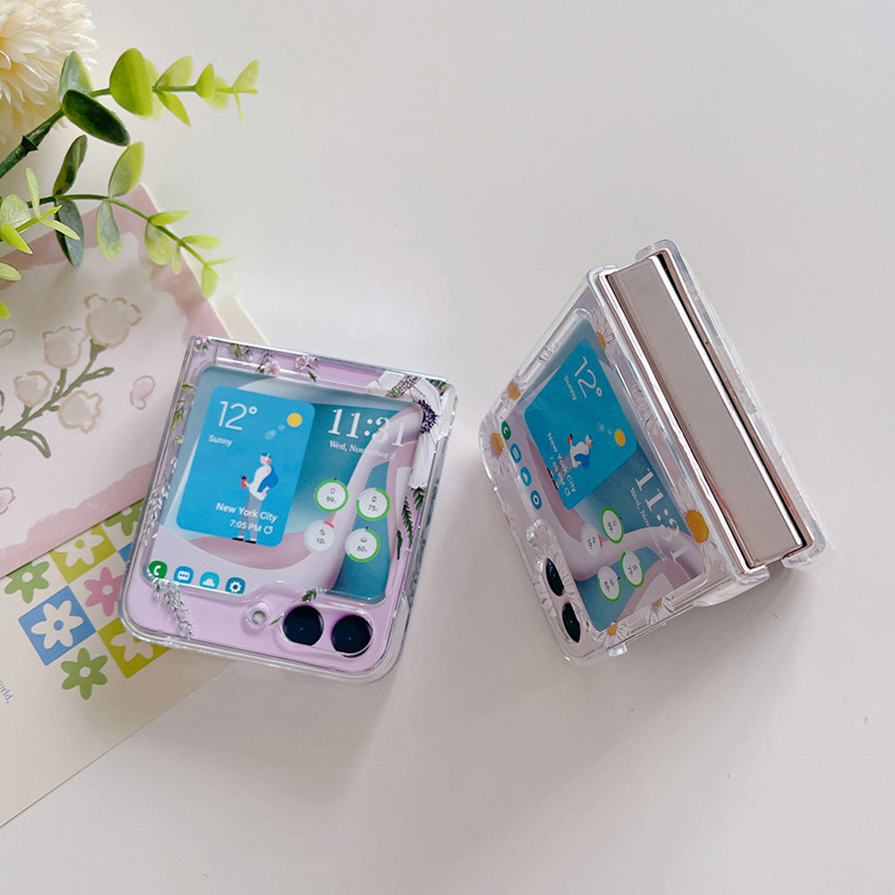 Pattern Printing Phone Case for Samsung Galaxy Z Flip5 5G , Anti-scratch PC Phone Cover - Z61