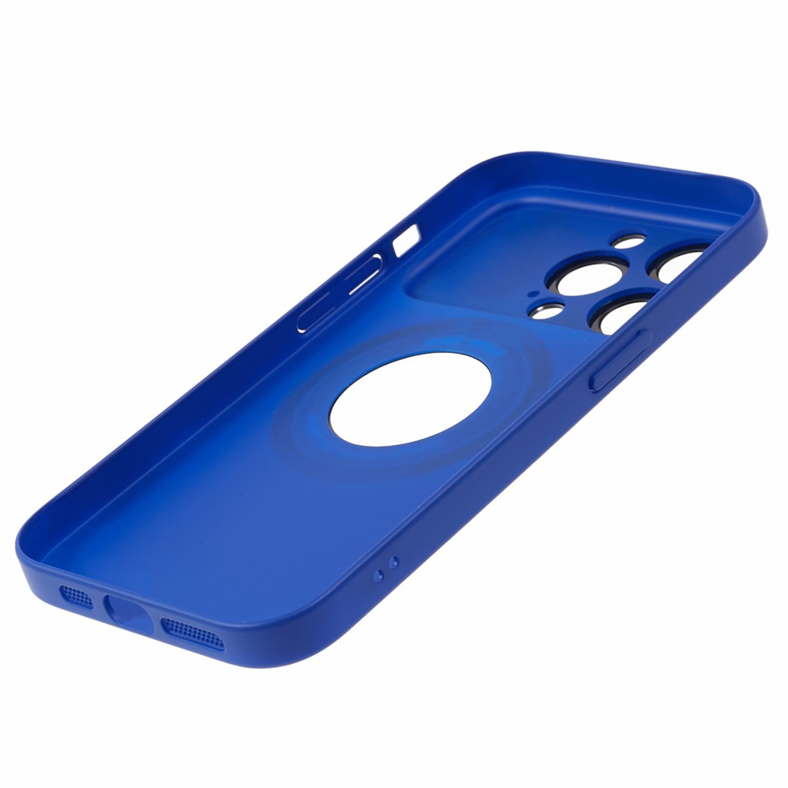 Uniqkart for iPhone 14 Pro Max PC Shockproof PC Phone Cover Built-In Metal Ring Sheet Phone Case Compatible with MagSafe - Blue